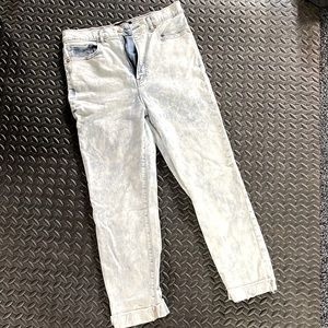 Express high waisted white washed jeans